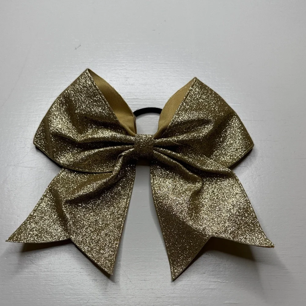 Sparkling Gold Glitter Hair Bow for Kids